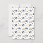 Dusty Blue Princess Floral Quinceañera RSVP Karte (Rückseite)