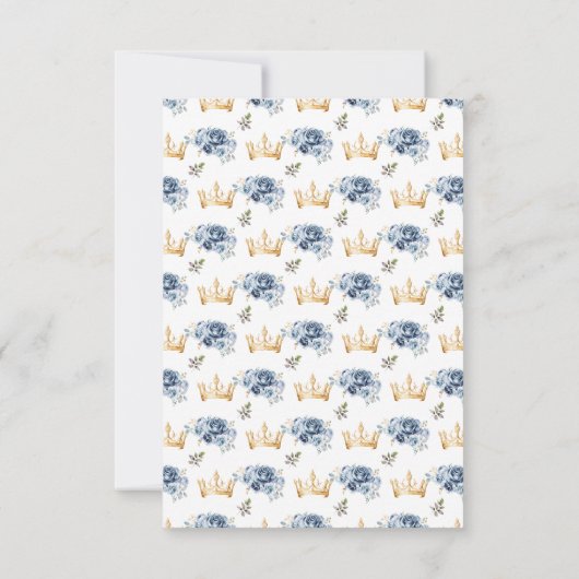 Dusty Blue Princess Floral Quinceañera RSVP Karte (Rückseite)