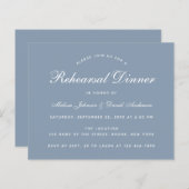 Dusty Blue Probe Dinner Budget Einladung (Vorne/Hinten)
