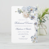 Dusty Blue Probe Dinner Einladung (Stehend Vorderseite)