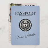 Dusty Blue Puerta Vallarta Pass Save the Date (Vorne/Hinten)