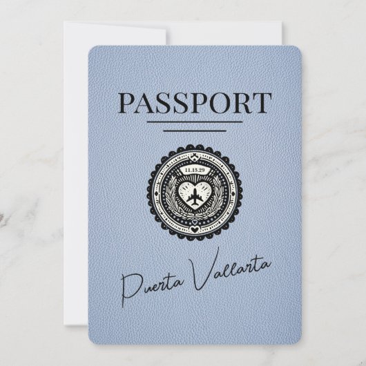 Dusty Blue Puerta Vallarta Pass Save the Date (Vorderseite)