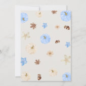 Dusty Blue Pumpkin Boy Baby Shower Einladung (Rückseite)