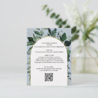 Dusty Blue QR-Code Botanik Hochzeitsinformationen 