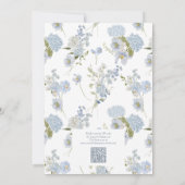 Dusty Blue QR Code Brautparty Einladung (Rückseite)