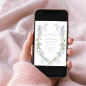 Dusty Blue QR Code Brautparty Einladung