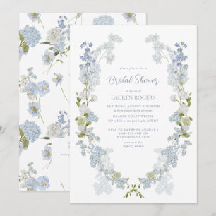 Dusty Blue QR Code Brautparty Einladung