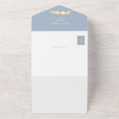 Dusty Blue QR Code Foto Wedding All In One Einladung (Außenbereich)