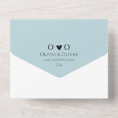 Dusty Blue QR Code Hochzeit All In One Einladung (Rückseite)