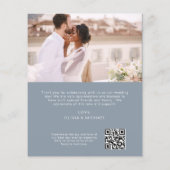 Dusty Blue QR Code Hochzeit Danke Foto Card (Rückseite)