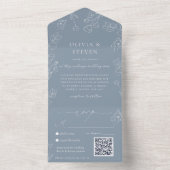 Dusty Blue QR Code in einer Einladung (Innen Boden)