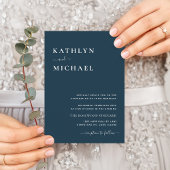 Dusty Blue QR Code in einer modernen schicken Hoch Einladung