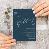 Dusty Blue QR Code in einer modernen schicken Hoch Einladungspostkarte