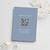 Dusty Blue QR Code Minimale Hochzeitdetails Begleitkarte