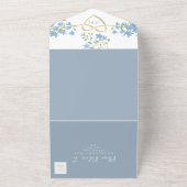 Dusty Blue QR Code Periwinkle Wedding All In One Einladung (Außenbereich)