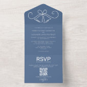 Dusty Blue QR Code UAWG Wedding All In One Einladung (Innen Boden)