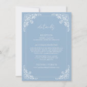 Dusty Blue QR Code Wedding Details Enclosure Card Einladung (Vorderseite)