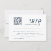 Dusty Blue QR Code Wedding RSVP Card (Vorderseite)