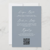 Dusty Blue QR Code Wildblume Baby in Bloom Einladung (Rückseite)