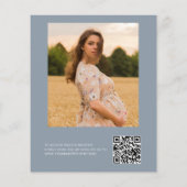 Dusty Blue QR Code Wildblume Baby in Bloom Shower (Rückseite)