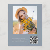 Dusty Blue QR Code Wildblume Petals & Prosecco (Rückseite)
