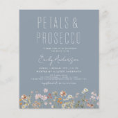 Dusty Blue QR Code Wildblume Petals & Prosecco (Vorderseite)