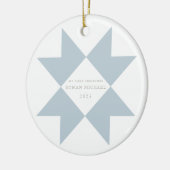 Dusty Blue Quilt Star Keramik Ornament (Links)