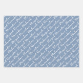 Dusty Blue Ramadan Calligraphy Masjid Pattern Geschenkpapier Set (Vorderseite)