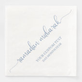 Dusty Blue Ramadan Mubarak Calligraphy Custom Serviette (Vorderseite)