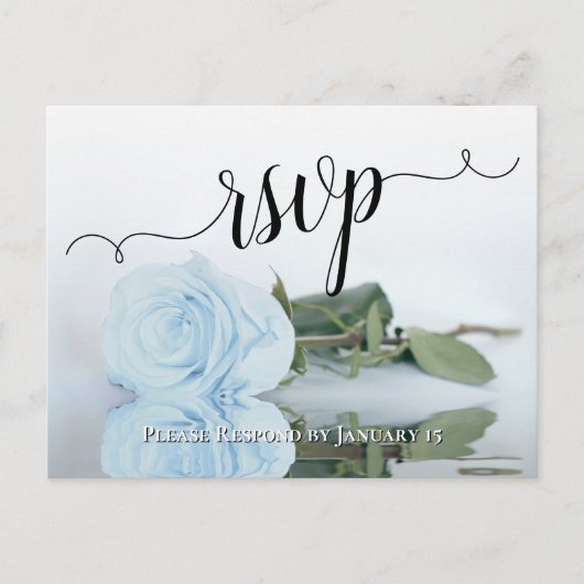 Dusty Blue Reflating Rose Elegante Wedding UAWG Postkarte (Vorderseite)