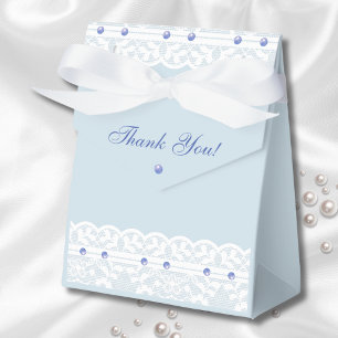 Dusty Blue Regency Vintag Lace Brautparty Geschenkschachtel