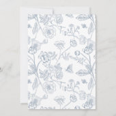 Dusty Blue Regency Wappen Monogram Wedding Einladung (Rückseite)