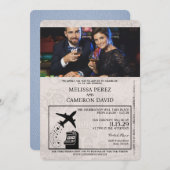 Dusty Blue Reno Passport Hochzeit Einladung (Vorne/Hinten)