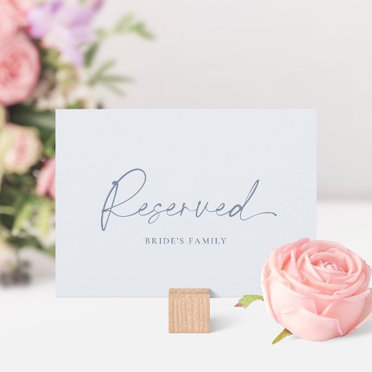 Dusty Blue Reserviert Wedding Table Card Einladung