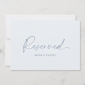 Dusty Blue Reserviert Wedding Table Card Einladung (Vorderseite)