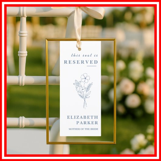 Dusty Blue Reservierte Sitzplatzierungstafel Einladung