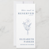 Dusty Blue Reservierte Sitzplatzierungstafel Einladung (Vorderseite)