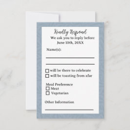 Dusty Blue Response Card RSVP Karte