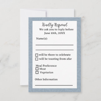 Dusty Blue Response Card RSVP Karte
