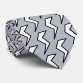 Dusty Blue Retro Lightning Bolt Krawatte (Gerollt)