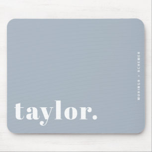 Dusty Blue Retro Typografie Personalisiert Mousepad
