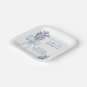 Dusty Blue Ribbon Bow Calla Lily Brautparty Pappteller (Gewinkelt)