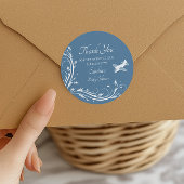 Dusty Blue Rocking Horse Baby Dusche Vielen Dank Runder Aufkleber