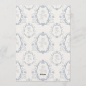 Dusty Blue Rococo Save The Date Card Einladung (Rückseite)