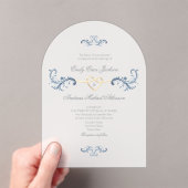 Dusty Blue Rokoko Classic Wedding Acryleinladungen (Insitu (Handheld))