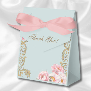 Dusty Blue Rokoko Vintag Floral Baby Dusche Geschenkschachtel