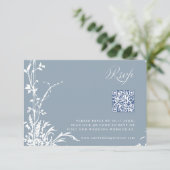 Dusty Blue Romantic Botanical Arch Garden Wedding RSVP Karte (Stehend Vorderseite)