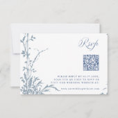 Dusty Blue Romantic Botanical Arch Garden Wedding RSVP Karte (Vorderseite)