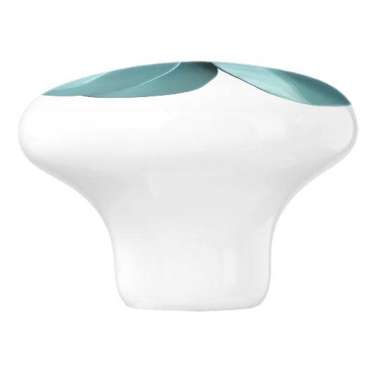 Dusty Blue Romantic Daisy Blossom Hippie Blume Keramikknauf (Seitenansicht)