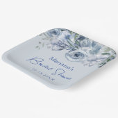 Dusty Blue Romantic Floral Brautparty Pappteller (Gewinkelt)
